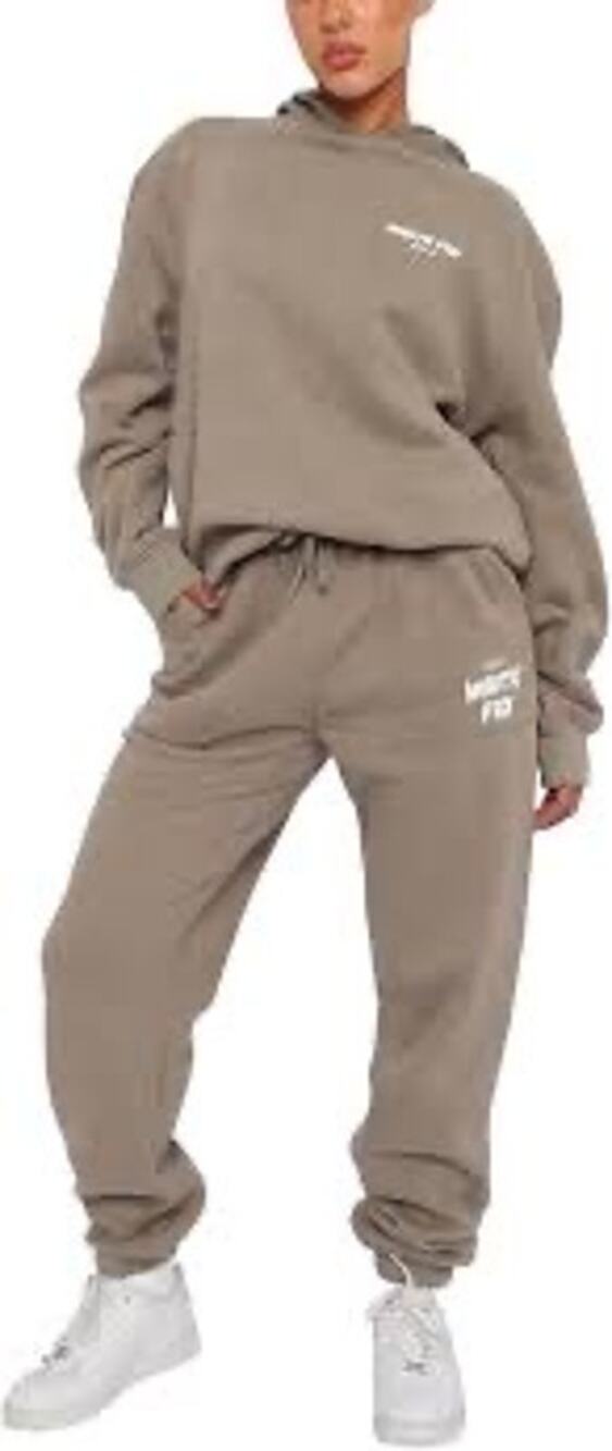 White Fox Offstage Hoodie and Sweatpant Jogger Set in Fawn  Womens Sz S/M *EUC